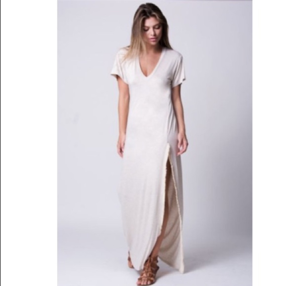 WANDERLUX | boutique taupe long maxi dress s